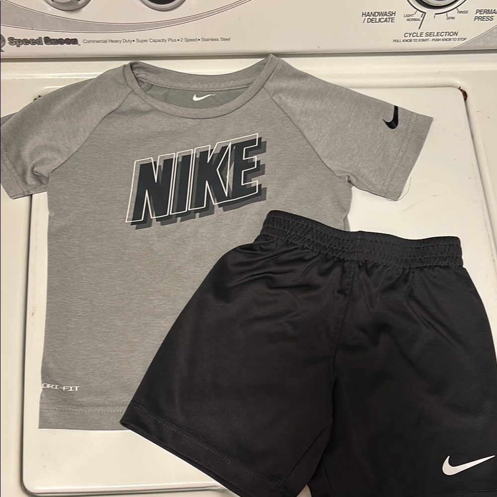 Nike Gray and Black Kids' Athletic Set